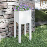 NNEVL Garden Planter White 31x31x70 cm Solid Pinewood
