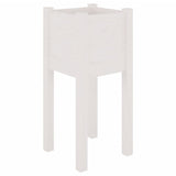 NNEVL Garden Planters 2 pcs White 31x31x70 cm Solid Pinewood