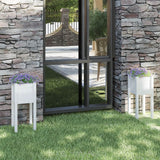 NNEVL Garden Planters 2 pcs White 31x31x70 cm Solid Pinewood