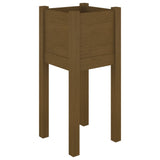 NNEVL Garden Planter Honey Brown 31x31x70 cm Solid Pinewood