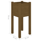 NNEVL Garden Planter Honey Brown 31x31x70 cm Solid Pinewood