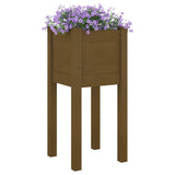 NNEVL Garden Planters 2 pcs Honey Brown 31x31x70 cm Solid Pinewood