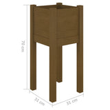 NNEVL Garden Planters 2 pcs Honey Brown 31x31x70 cm Solid Pinewood