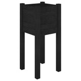 NNEVL Garden Planter Black 31x31x70 cm Solid Pinewood