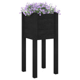 NNEVL Garden Planter Black 31x31x70 cm Solid Pinewood