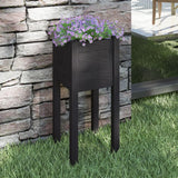 NNEVL Garden Planter Black 31x31x70 cm Solid Pinewood
