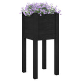 NNEVL Garden Planters 2 pcs Black 31x31x70 cm Solid Pinewood