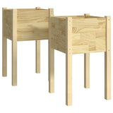 NNEVL Garden Planters 2 pcs 40x40x70 cm Solid Pinewood
