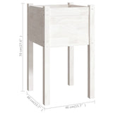 NNEVL Garden Planter White 40x40x70 cm Solid Pinewood