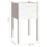 NNEVL Garden Planters 2 pcs White 40x40x70 cm Solid Pinewood