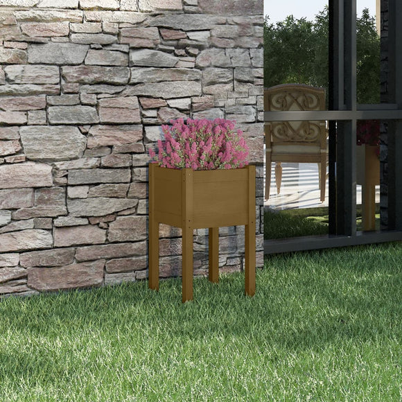 NNEVL Garden Planter Honey Brown 40x40x70 cm Solid Pinewood