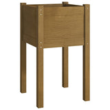 NNEVL Garden Planters 2 pcs Honey Brown 40x40x70 cm Solid Pinewood