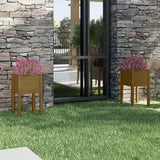 NNEVL Garden Planters 2 pcs Honey Brown 40x40x70 cm Solid Pinewood
