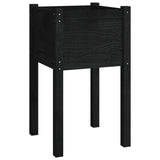 NNEVL Garden Planter Black 40x40x70 cm Solid Pinewood