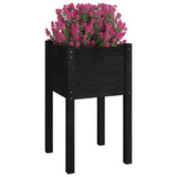 NNEVL Garden Planter Black 40x40x70 cm Solid Pinewood