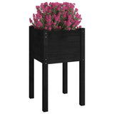 NNEVL Garden Planters 2 pcs Black 40x40x70 cm Solid Pinewood
