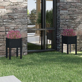 NNEVL Garden Planters 2 pcs Black 40x40x70 cm Solid Pinewood