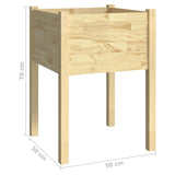 NNEVL Garden Planters 2 pcs 50x50x70 cm Solid Pinewood