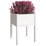 NNEVL Garden Planter White 50x50x70 cm Solid Pinewood