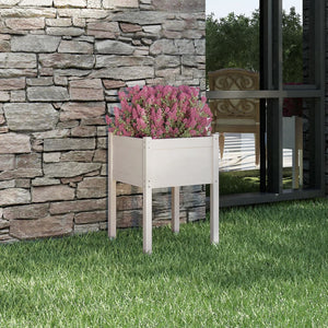 NNEVL Garden Planter White 50x50x70 cm Solid Pinewood