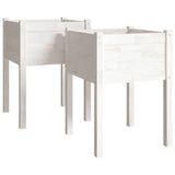 NNEVL Garden Planters 2 pcs White 50x50x70 cm Solid Pinewood