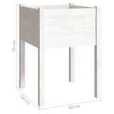 NNEVL Garden Planters 2 pcs White 50x50x70 cm Solid Pinewood