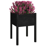 NNEVL Garden Planter Black 50x50x70 cm Solid Pinewood