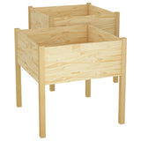 NNEVL Garden Planters 2 pcs 70x70x70 cm Solid Pinewood