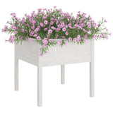NNEVL Garden Planter White 70x70x70 cm Solid Pinewood
