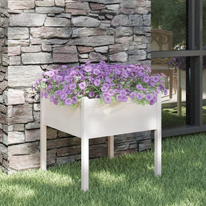NNEVL Garden Planter White 70x70x70 cm Solid Pinewood