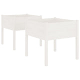 NNEVL Garden Planters 2 pcs White 70x70x70 cm Solid Pinewood