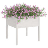 NNEVL Garden Planters 2 pcs White 70x70x70 cm Solid Pinewood
