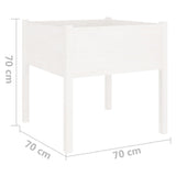 NNEVL Garden Planters 2 pcs White 70x70x70 cm Solid Pinewood
