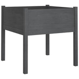 NNEVL Garden Planter Grey 70x70x70 cm Solid Pinewood