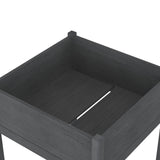 NNEVL Garden Planter Grey 70x70x70 cm Solid Pinewood