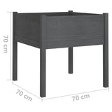 NNEVL Garden Planter Grey 70x70x70 cm Solid Pinewood