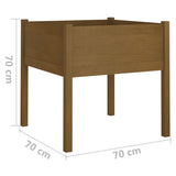 NNEVL Garden Planter Honey Brown 70x70x70 cm Solid Pinewood