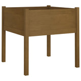 NNEVL Garden Planters 2 pcs Honey Brown 70x70x70 cm Solid Pinewood