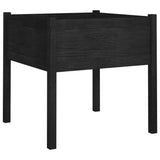 NNEVL Garden Planters 2 pcs Black 70x70x70 cm Solid Pinewood