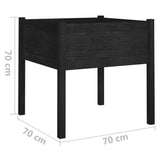 NNEVL Garden Planters 2 pcs Black 70x70x70 cm Solid Pinewood