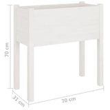 NNEVL Garden Planter White 70x31x70 cm Solid Pinewood