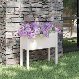 NNEVL Garden Planter White 70x31x70 cm Solid Pinewood