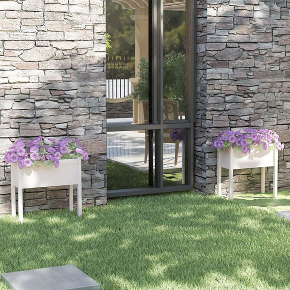 NNEVL Garden Planters 2 pcs White 70x31x70 cm Solid Pinewood