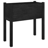 NNEVL Garden Planter Black 70x31x70 cm Solid Pinewood