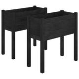NNEVL Garden Planters 2 pcs Black 70x31x70 cm Solid Pinewood