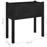 NNEVL Garden Planters 2 pcs Black 70x31x70 cm Solid Pinewood