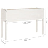 NNEVL Garden Planter White 110x31x70 cm Solid Pinewood
