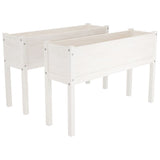 NNEVL Garden Planters 2 pcs White 110x31x70 cm Solid Pinewood