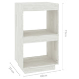 NNEVL Book Cabinet White 40x35x71 cm Solid Pinewood
