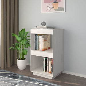 NNEVL Book Cabinet White 40x35x71 cm Solid Pinewood